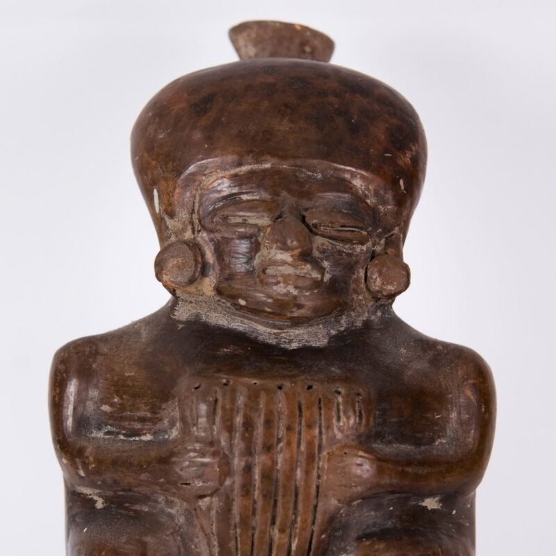 Silbato de cerámica de la cultura Manteña, Ecuador