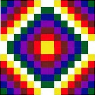 Wiphala, bandera de los pueblos de los andes. Fractal de la chakana