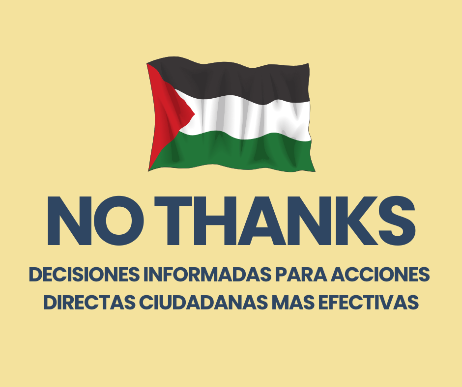 No thanks. Boycot consciente en defensa del pueblo palestino