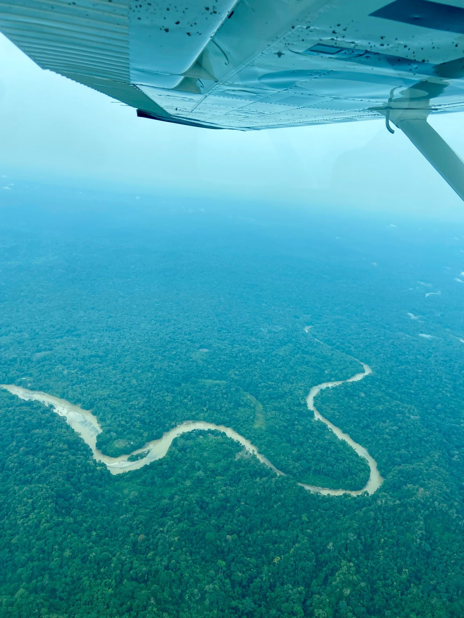 Sobrevuelo en la Amazonía.